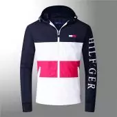 giacca tommy nouvelle collection hooded colorblock tech jacket bleu